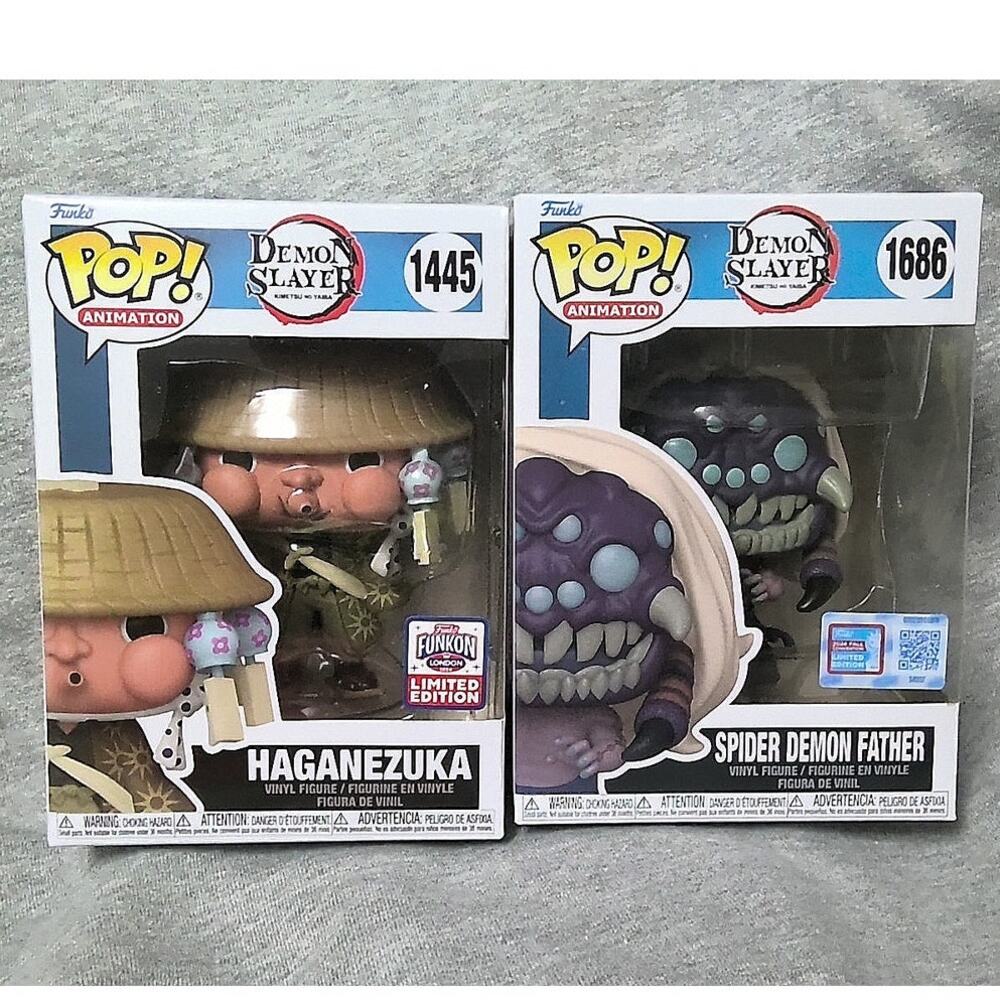 Demon Slayer Funko Pop Lot Haganezuka 1445 FunKon Spider Demon Father 1686 NYCC